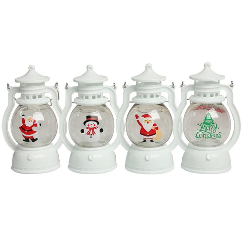 Christmas Decorations Lantern, AG10 Battery Operated, Santa Claus, Christmas Tree and Snowman